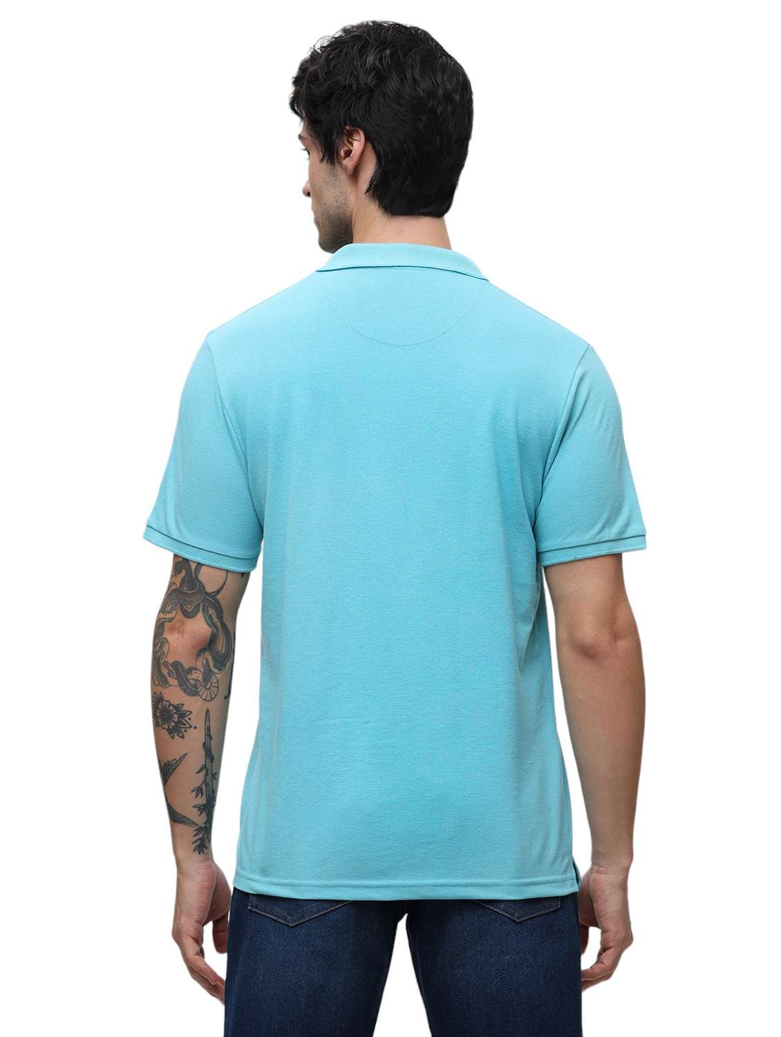 men plain polo neck t-shirt - 21174578 - Standard Image - 2