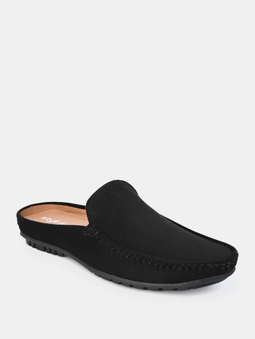 men black solid mules - 21174609 -  Standard Image - 2