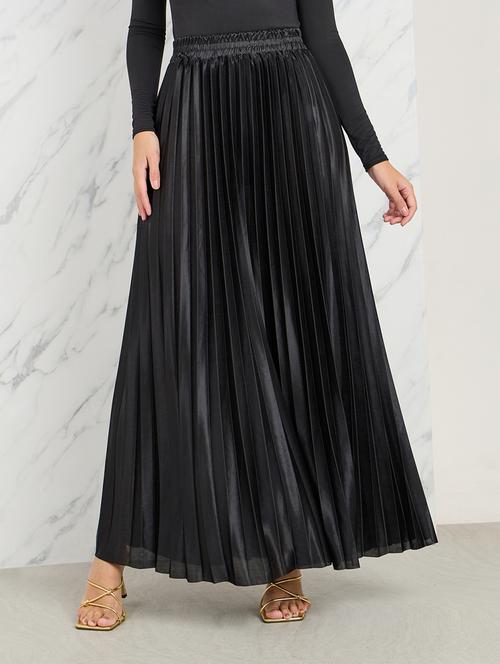 women mid-rise solid pleated skirt - 21174630 -  Standard Image - 0