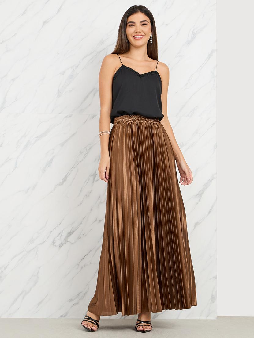 women solid high rise a-line skirt - 21174631 - Standard Image - 2