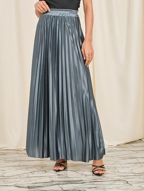 women mid-rise solid pleated skirt - 21174632 -  Standard Image - 0