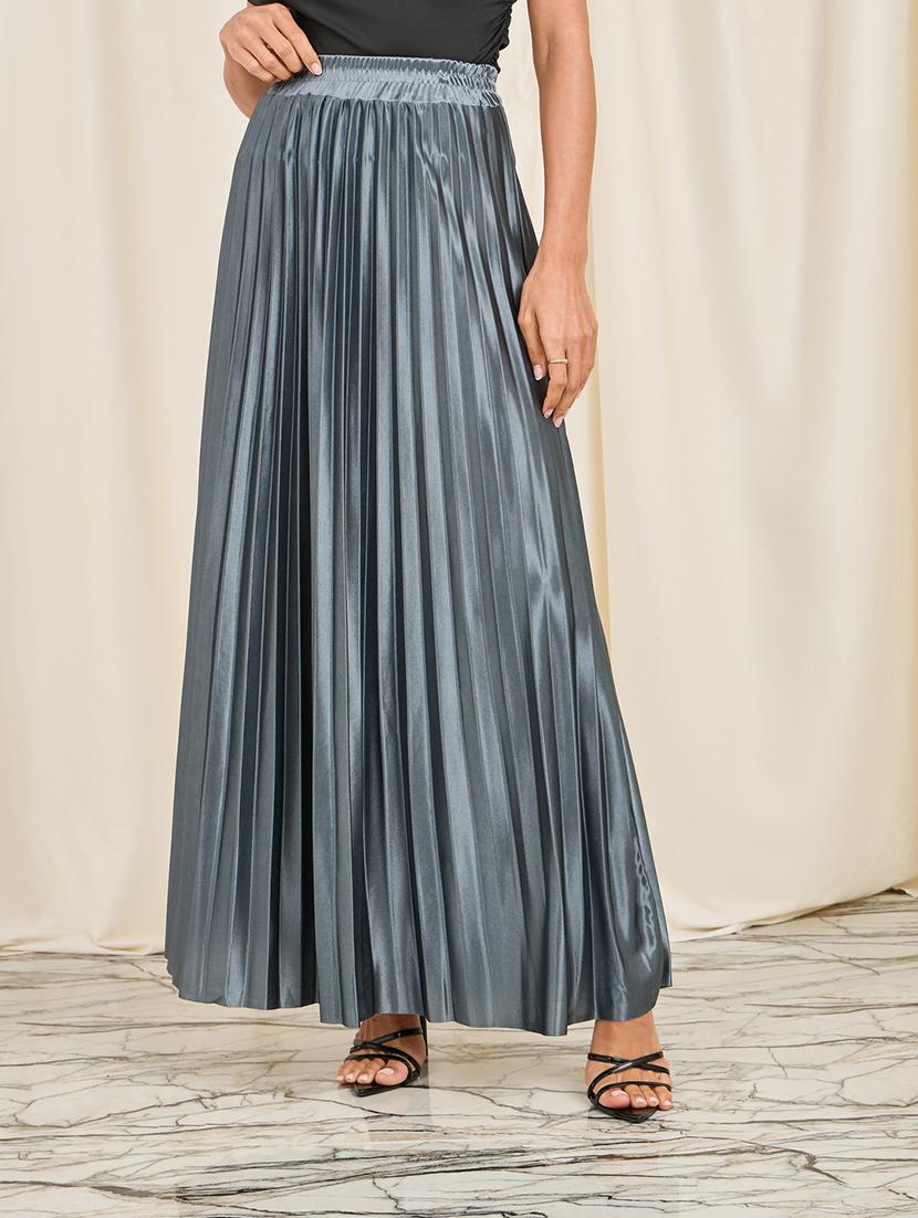women mid-rise solid pleated skirt - 21174632 -  Zoom Image - 0