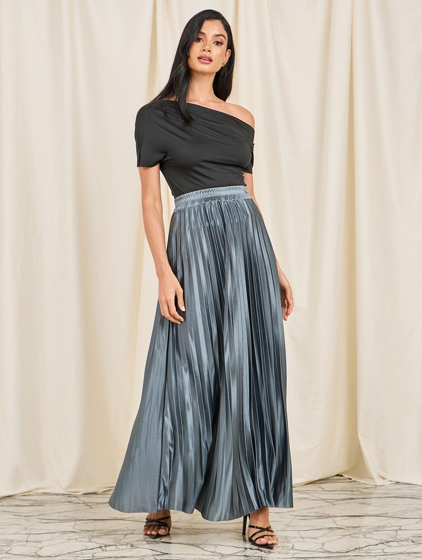 women mid-rise solid pleated skirt - 21174632 - Standard Image - 2