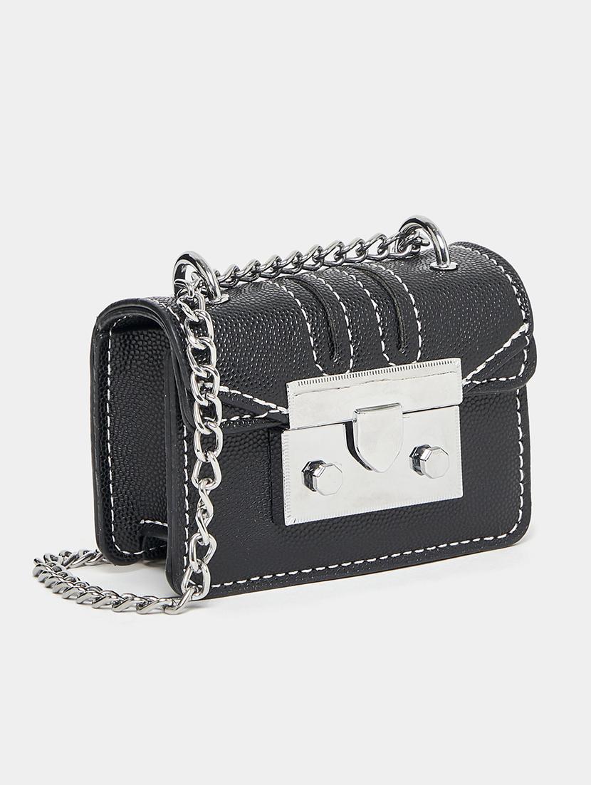 women black leatherette sling bag - 21174683 -  Zoom Image - 0