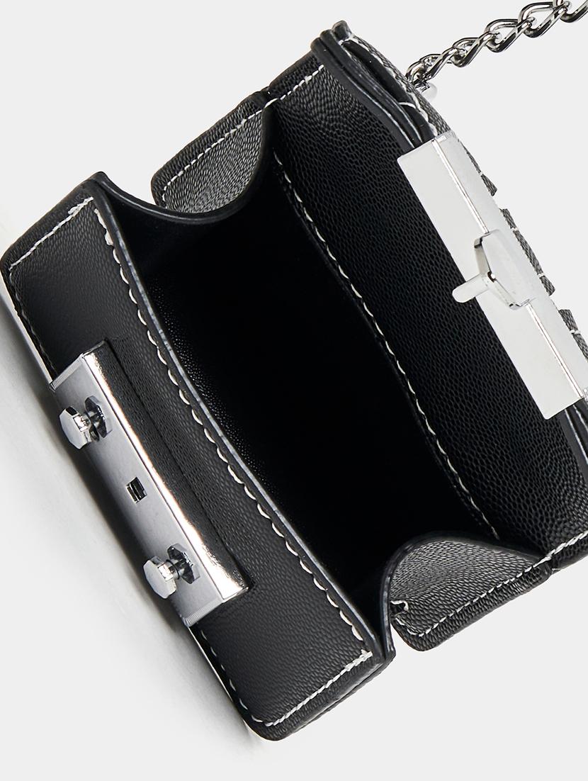 women black leatherette sling bag - 21174683 - Standard Image - 2