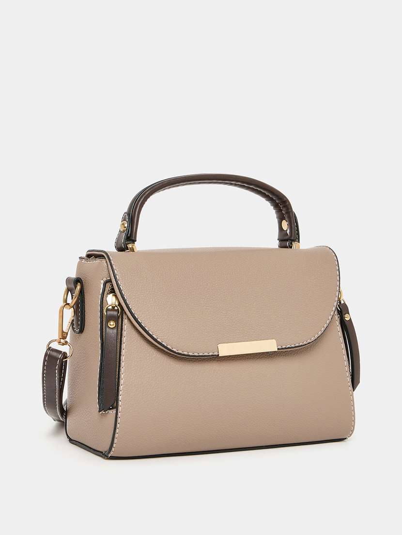 women solid leather handbag