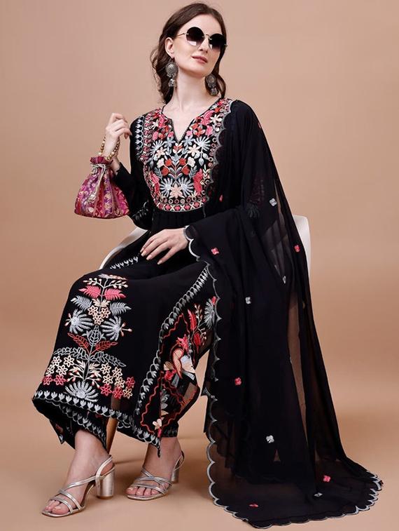 women embroidered suit set with dupatta - 21174819 - Standard Image - 2