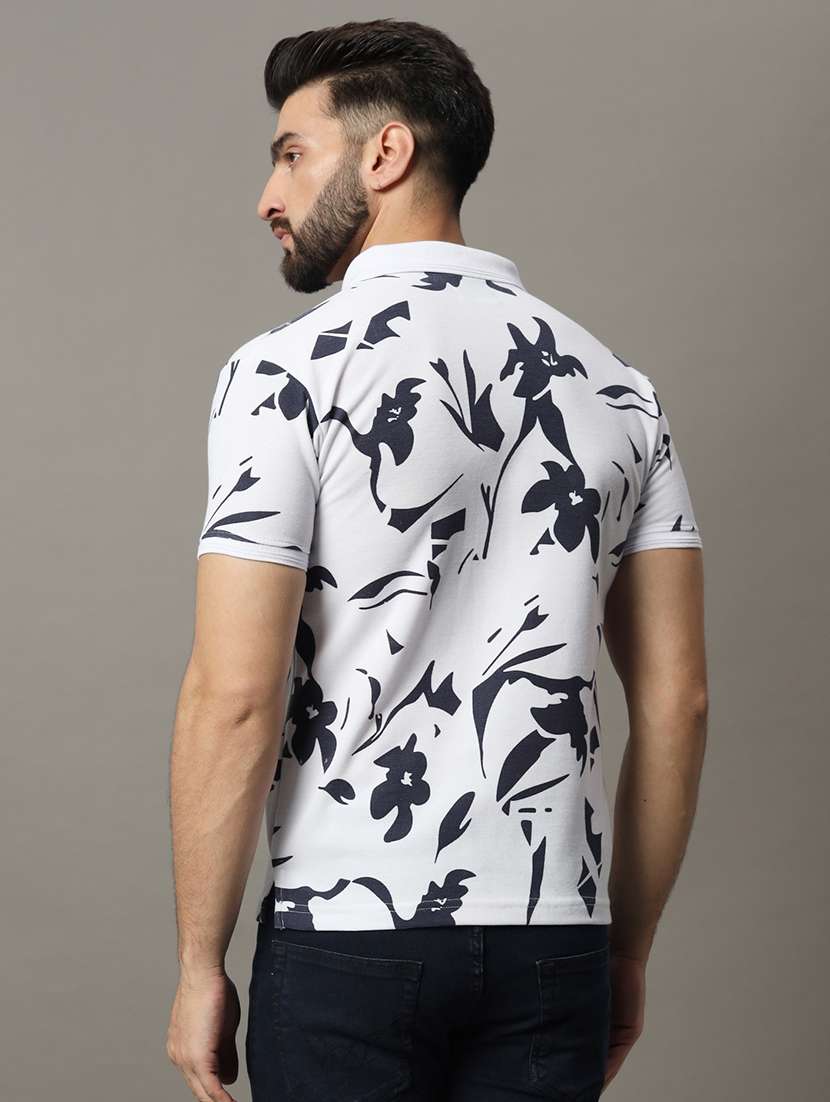 men white regular fit printed polo t-shirt - 21176156 -  Standard Image - 2