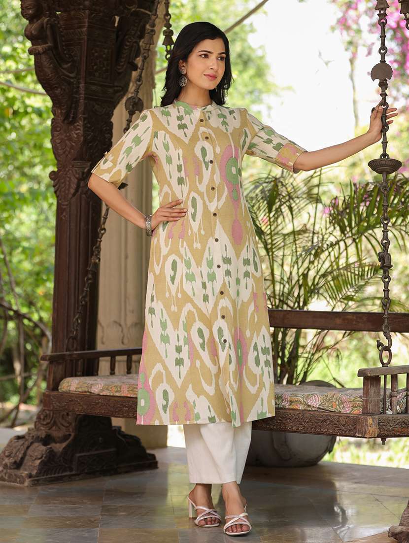 women brown cotton a-line kurta - 21176176 - Standard Image - 2