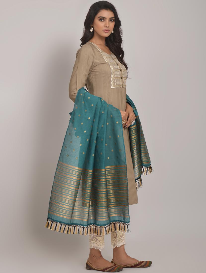 women three quarter sleeve suit set - 21176312 - Standard Image - 2