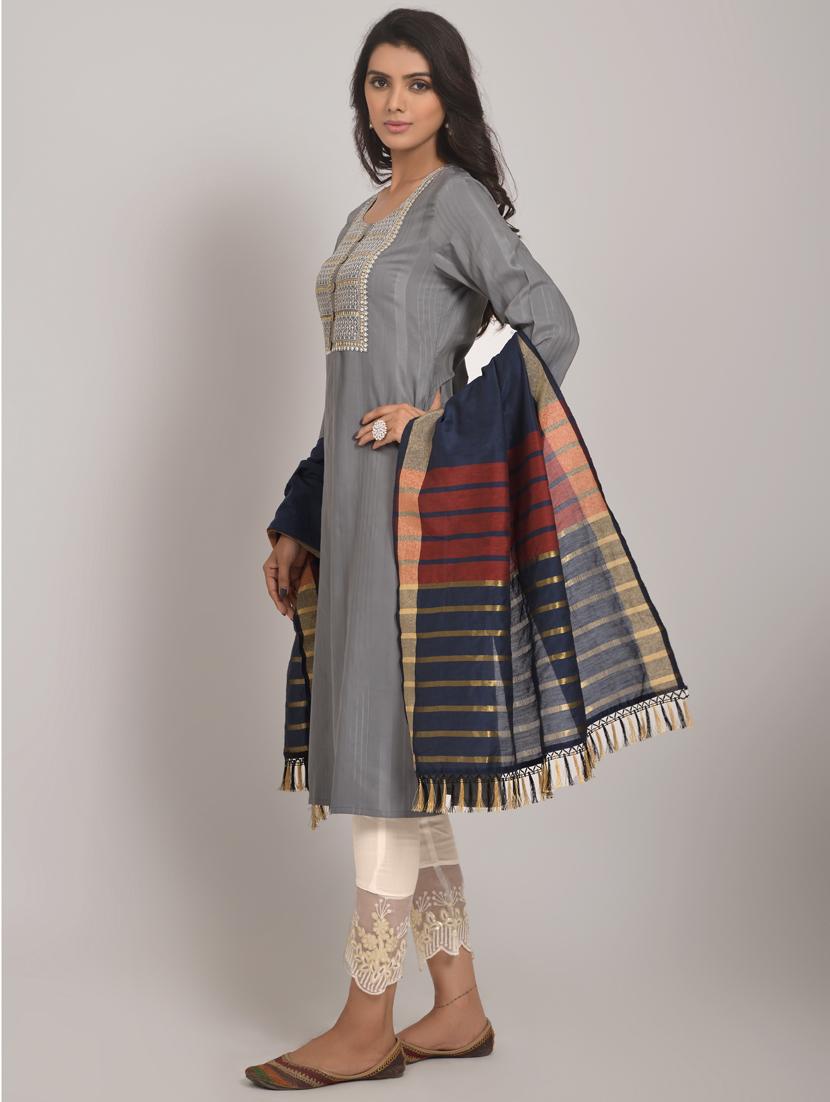 women three quarter sleeve suit set - 21176316 - Standard Image - 2