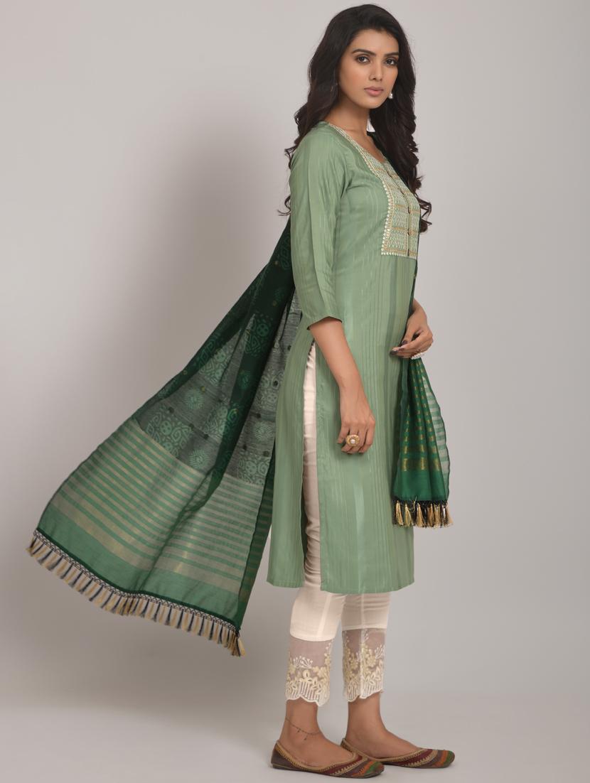 women three quarter sleeve suit set - 21176317 - Standard Image - 2