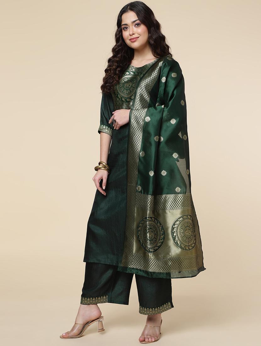 women three quarter sleeve suit set - 21176348 - Standard Image - 2