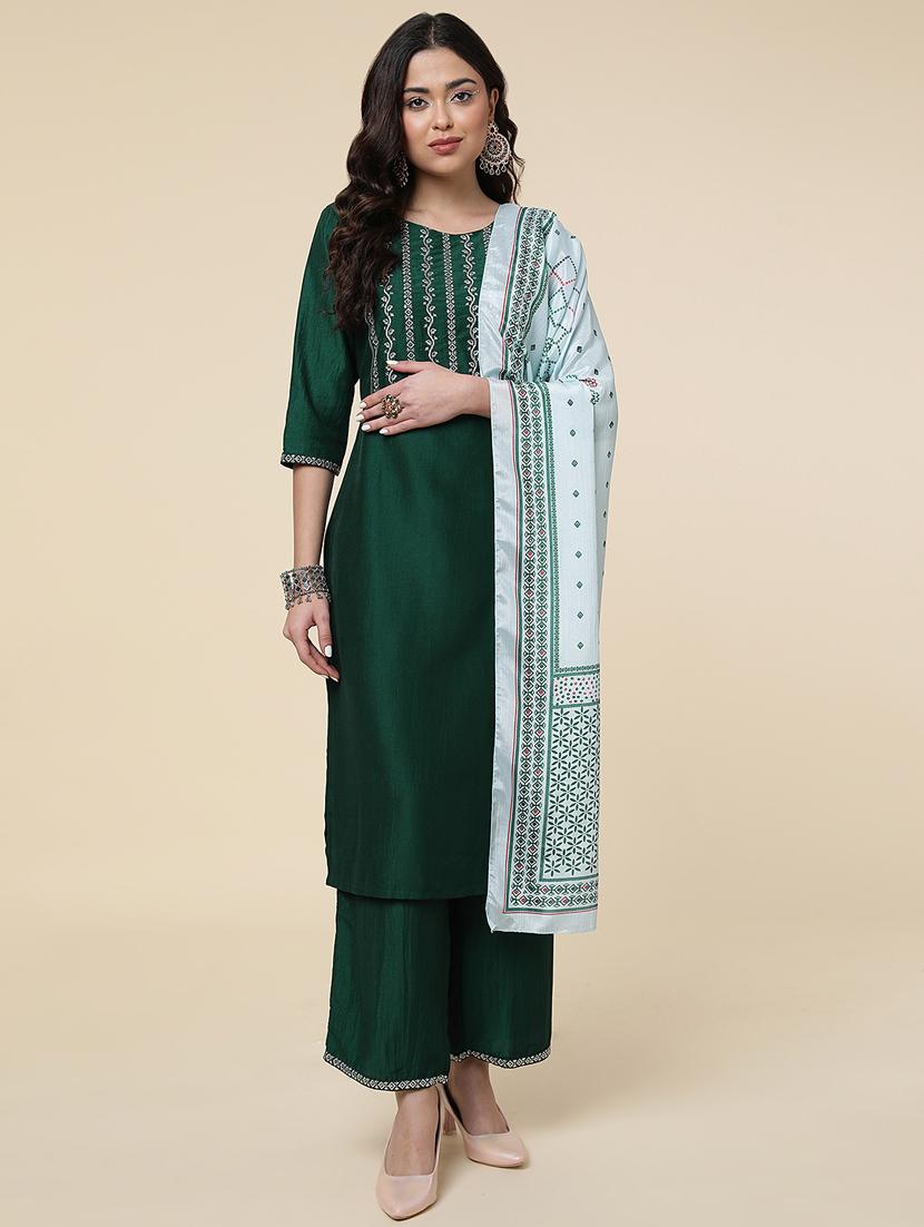 women three quarter sleeve suit set - 21176349 - Standard Image - 2