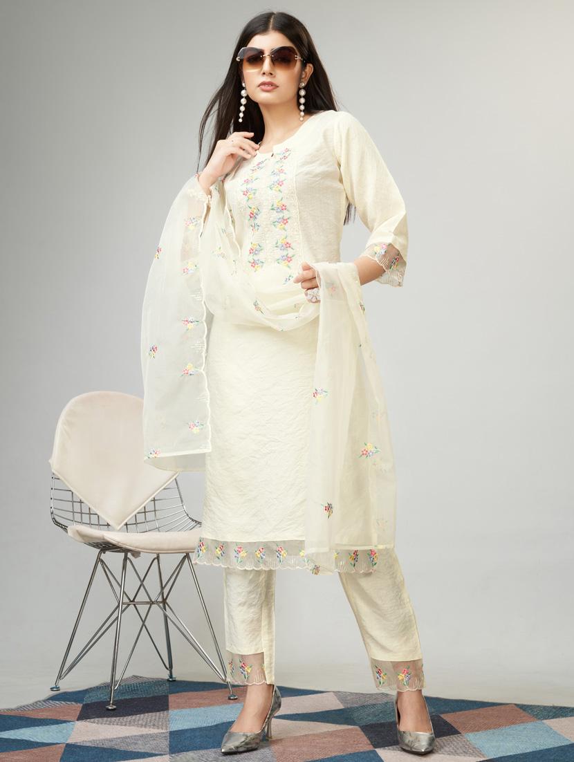 women three quarter sleeve suit set - 21176414 - Standard Image - 2