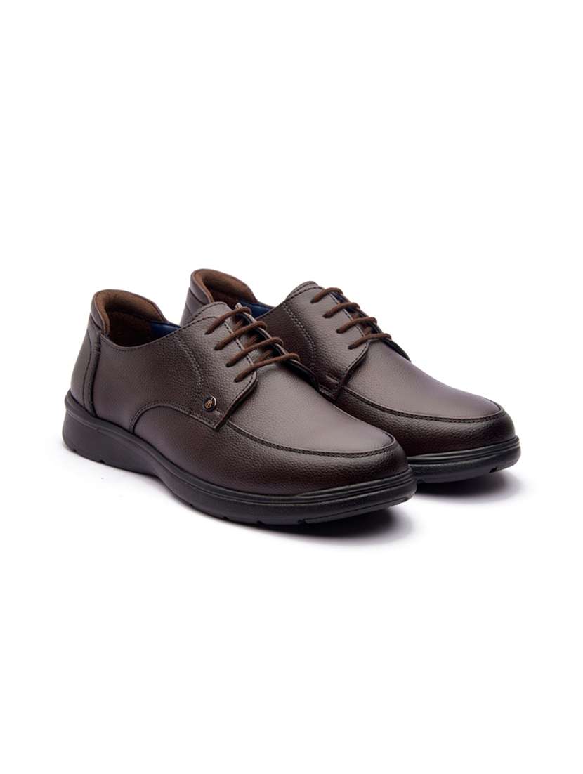 maroon lace-up derby shoes