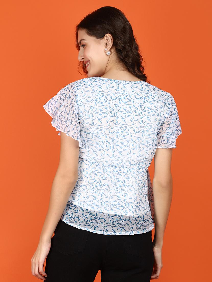 women white v neck crop top - 21176624 - Standard Image - 2