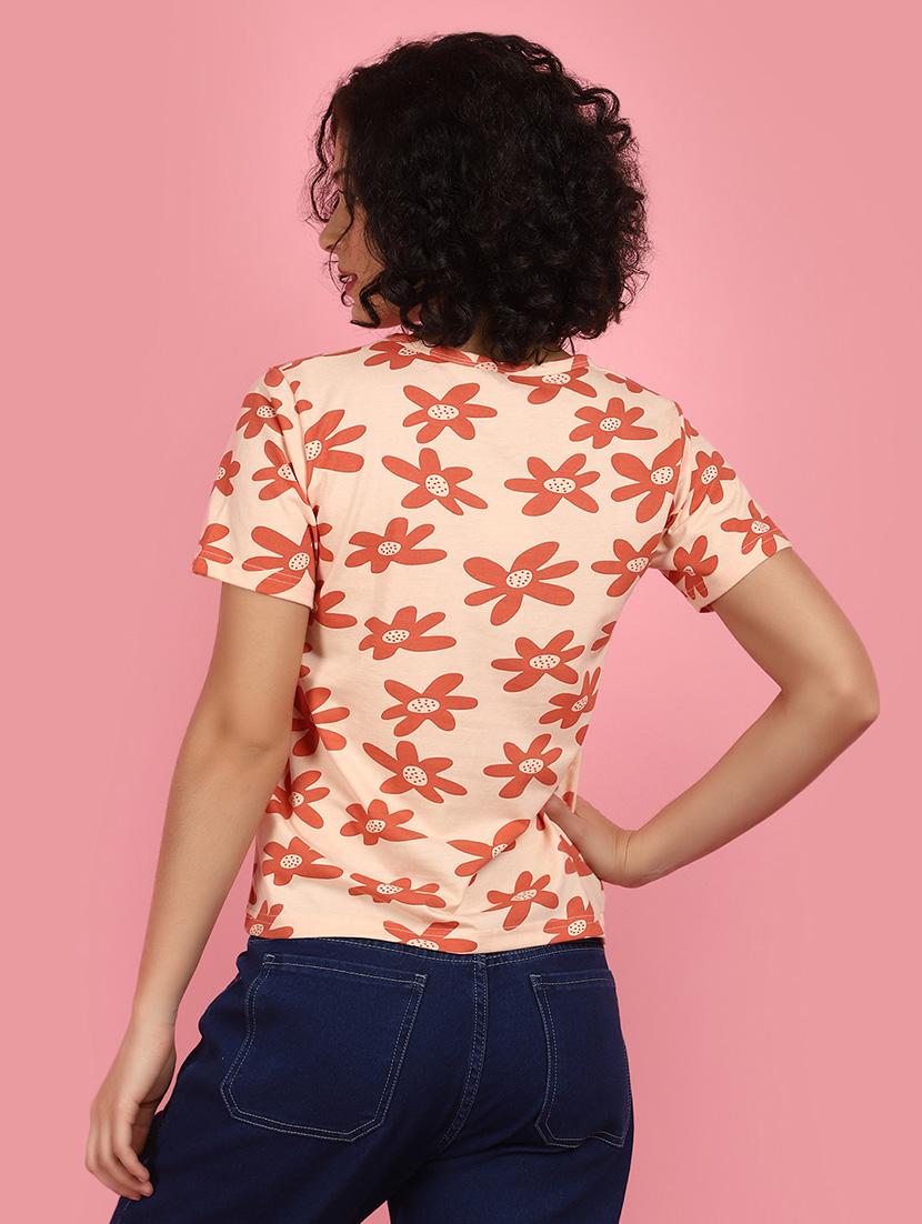 women all over print round neck t-shirt - 21176865 - Standard Image - 2