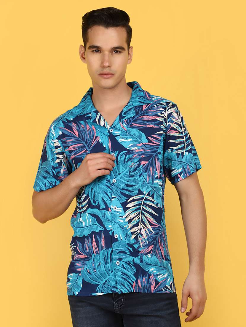 men collared short sleeves casual shirt