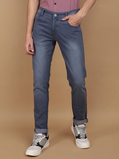 men mid rise plain denim jeans - 21177145 - Standard Image - 0