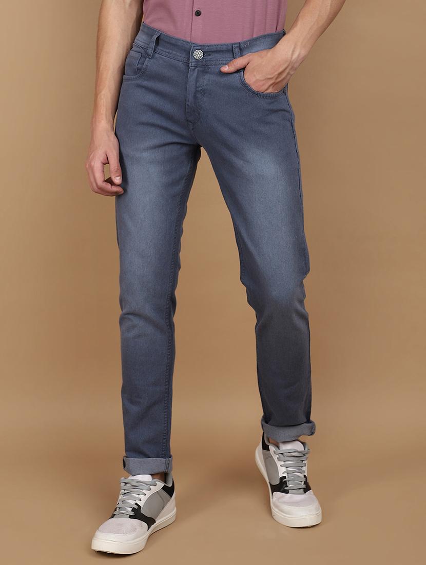 men mid rise plain denim jeans - 21177145 - Zoom Image - 0