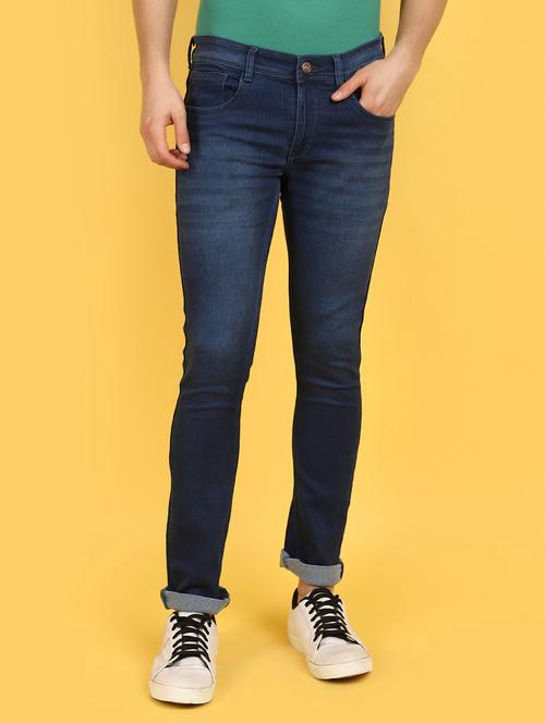 men mid rise plain denim jeans - 21177156 - Standard Image - 0