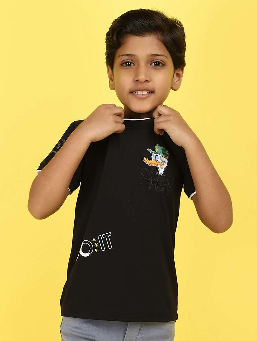 kids boy printed round neck t-shirt