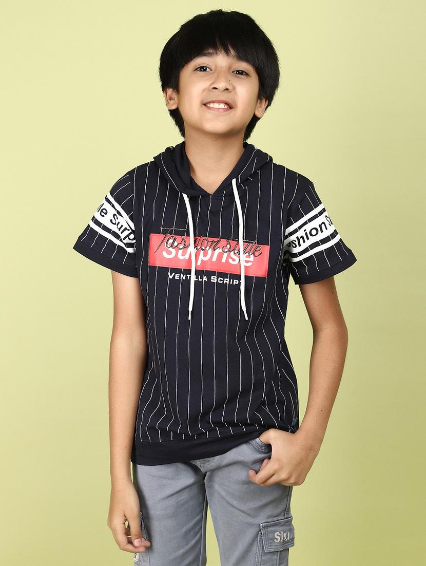 kids boy printed hooded t-shirt