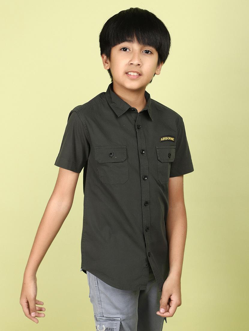 olive cotton shirt - 21177326 - Standard Image - 2