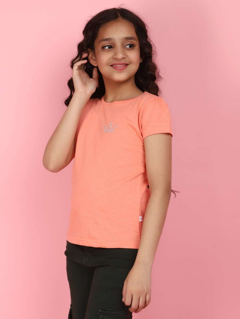 girls round neck short sleeves tees - 21177479 -  Standard Image - 2