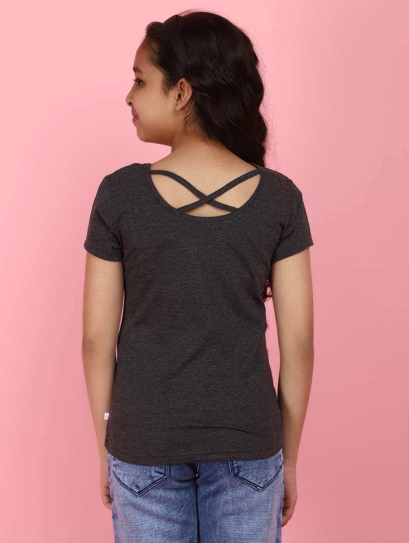 girls round neck short sleeves tees - 21177484 -  Standard Image - 2