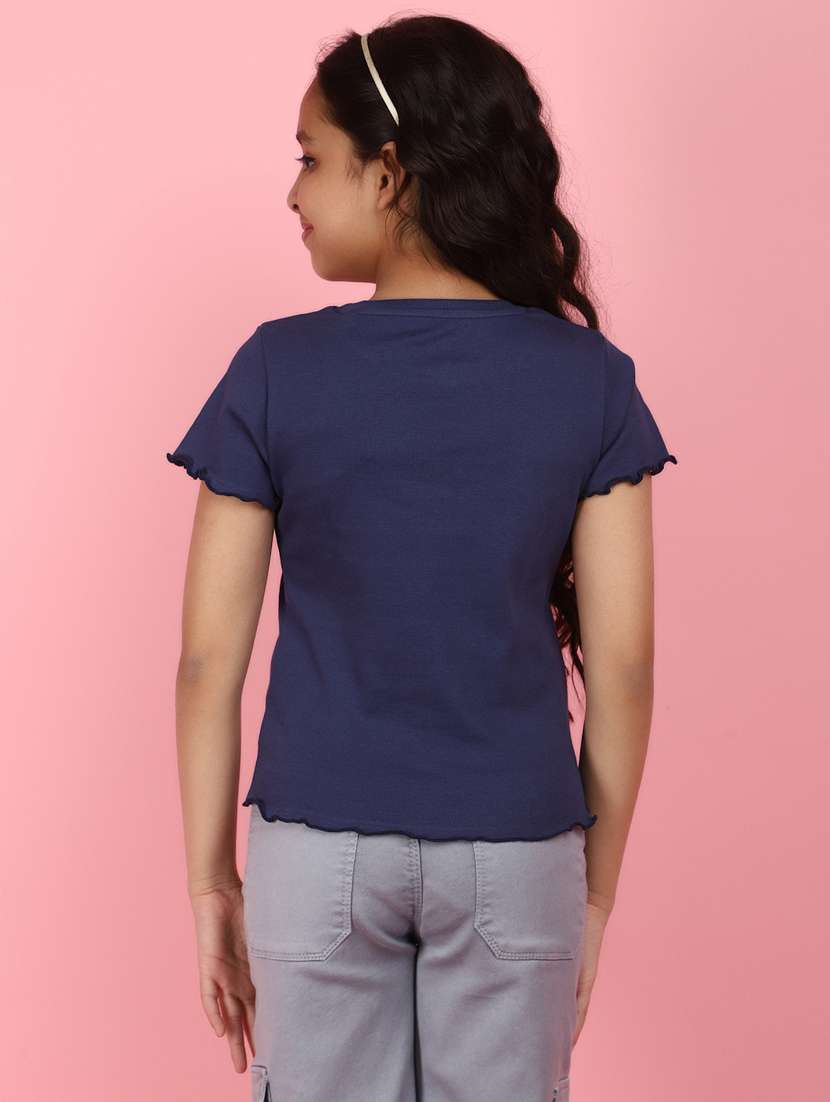 girls round neck short sleeves tops - 21177494 -  Standard Image - 2