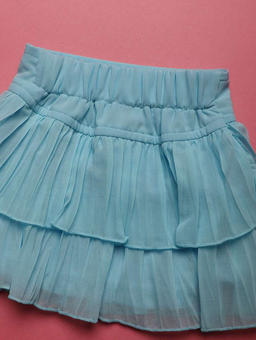 white cotton printed top & skirt set - 21177754 -  Standard Image - 2