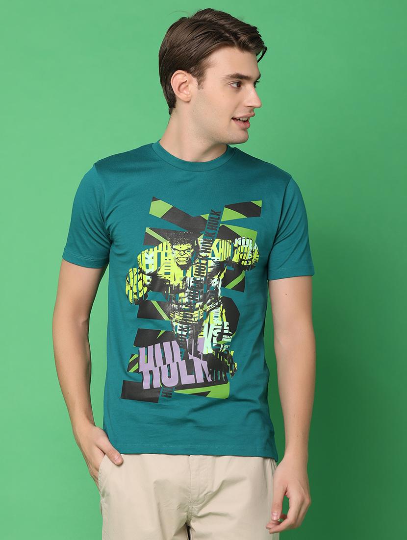 teal cotton front print t-shirt - 21177773 - Standard Image - 2