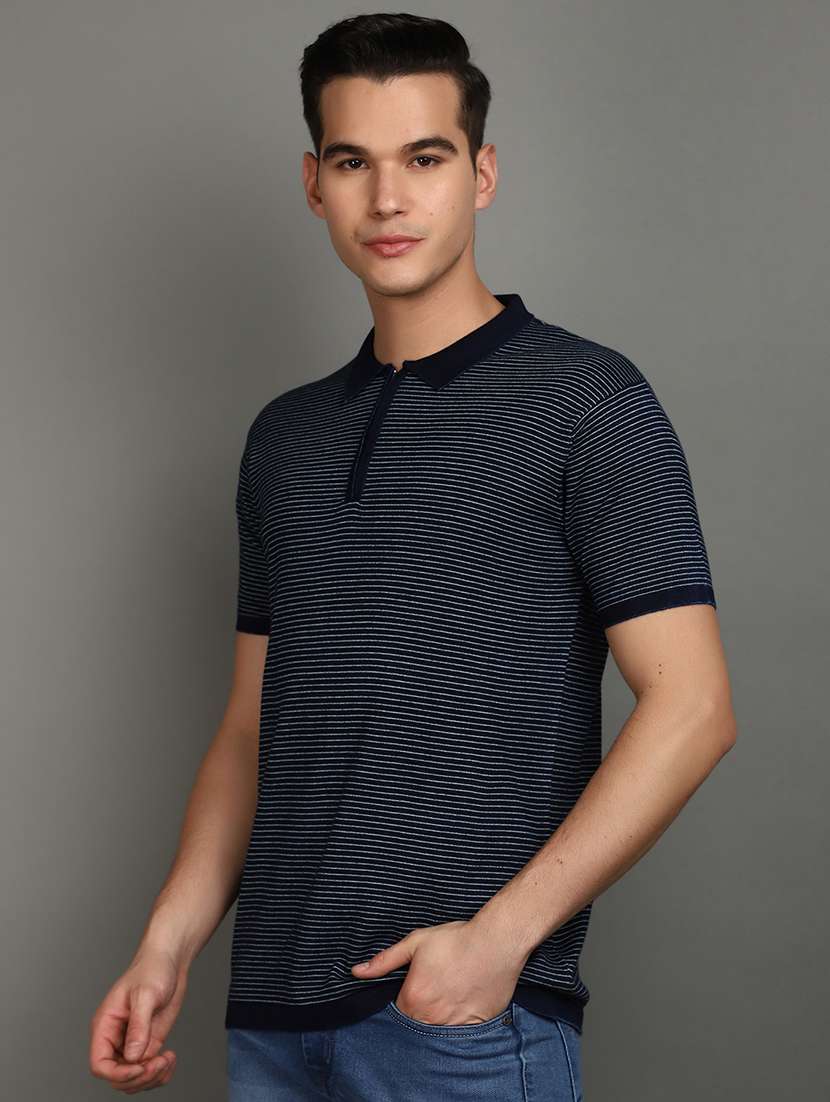 navy blue cotton all over print tshirt - 21177873 -  Standard Image - 2