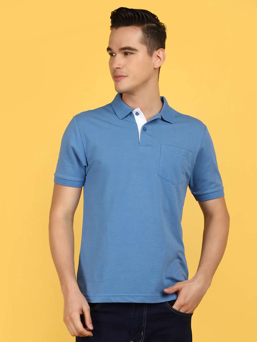 men solid polo t-shirt