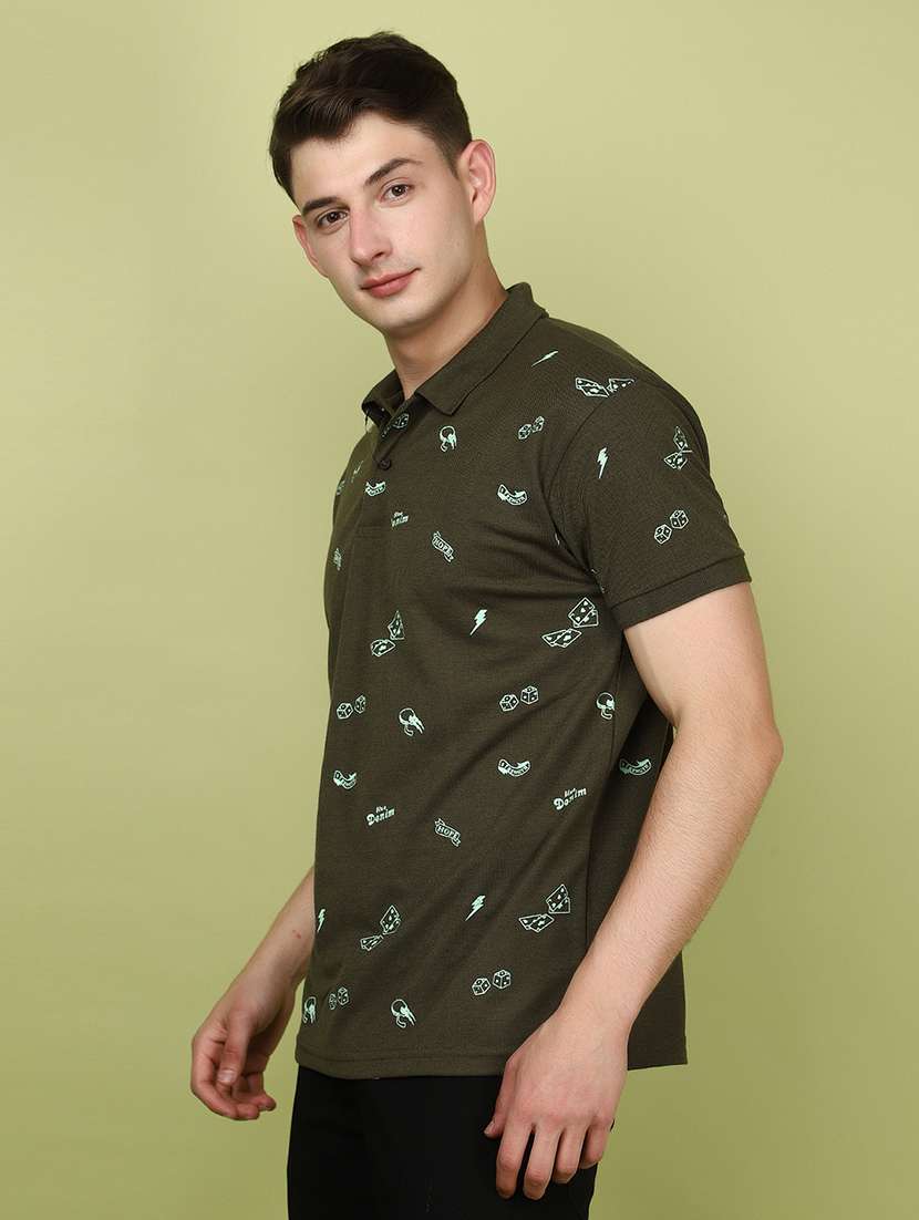olive cotton all over print t-shirt - 21177961 -  Standard Image - 2