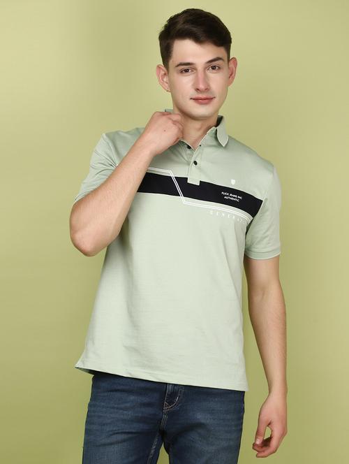men polo neck chest print t-shirt - 21177990 -  Standard Image - 0