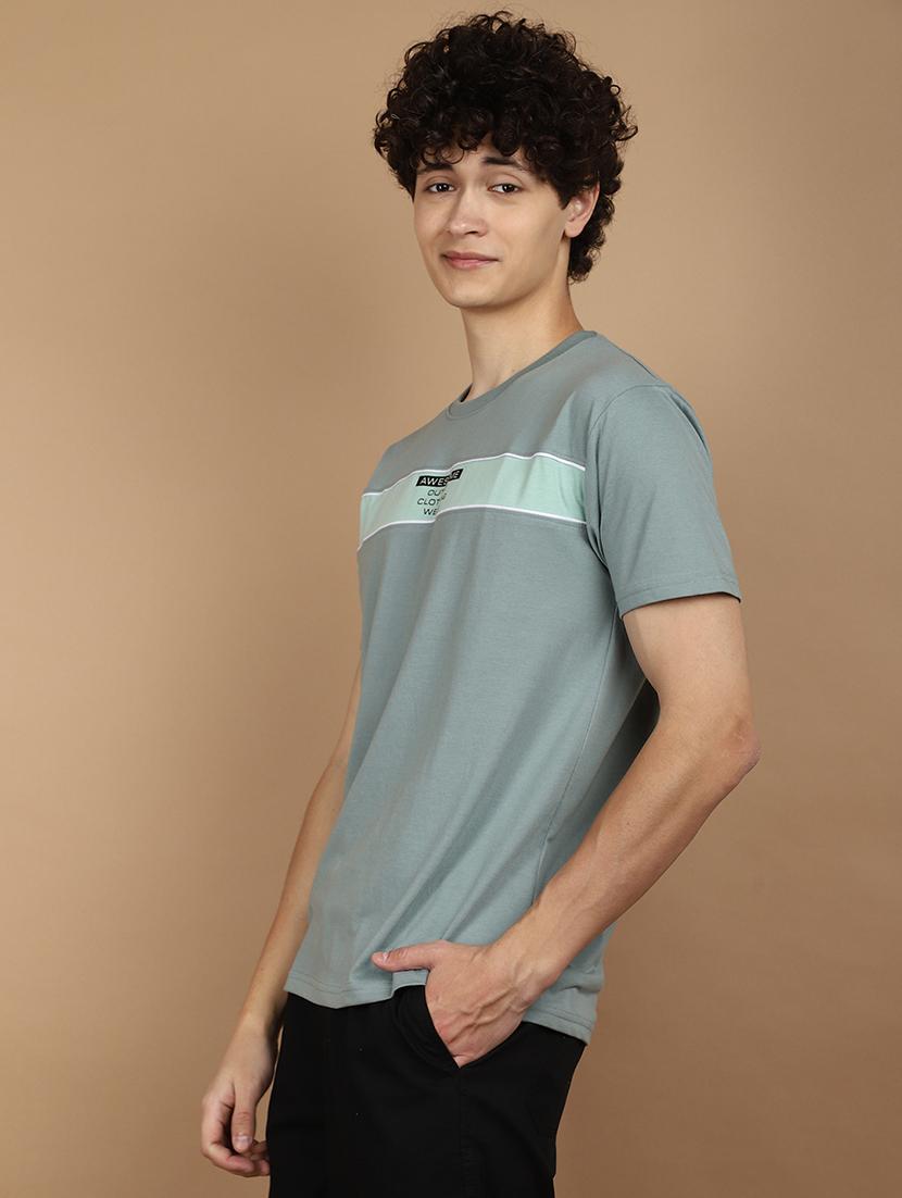 green cotton chest print tshirt - 21177998 - Standard Image - 2