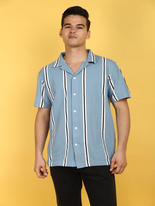 men striped casual shirt - 21178009 - Standard Image - 0