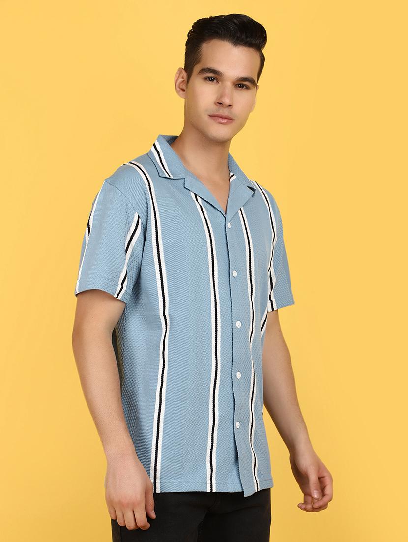 men striped casual shirt - 21178009 - Standard Image - 2