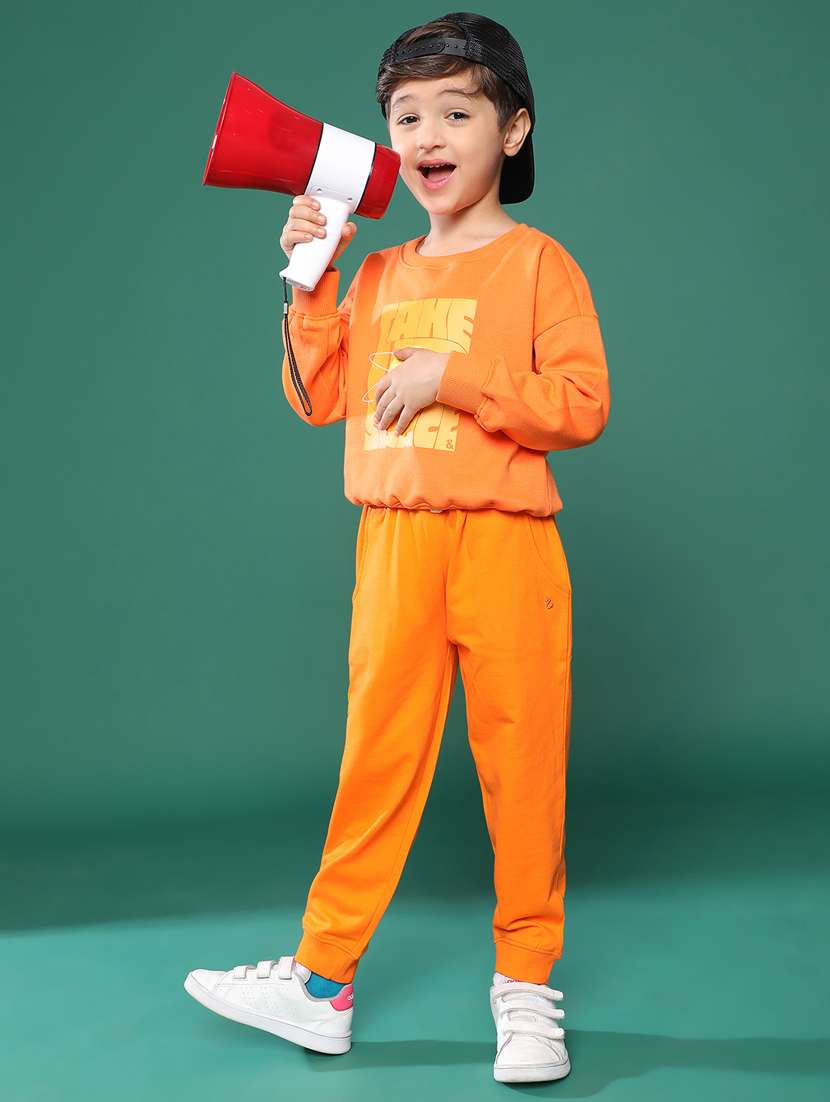 orange long sleeve front print sweatshirt - 21178247 -  Standard Image - 2