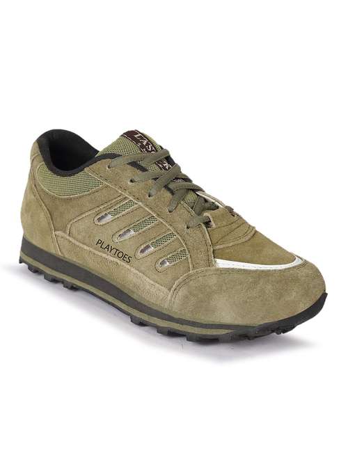 solid green casual shoes