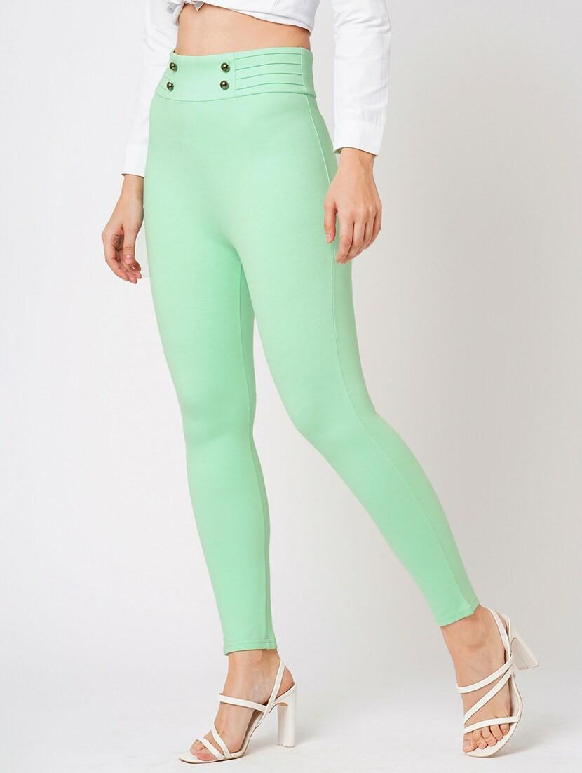 green rayon jeggings - 21178316 - Standard Image - 2
