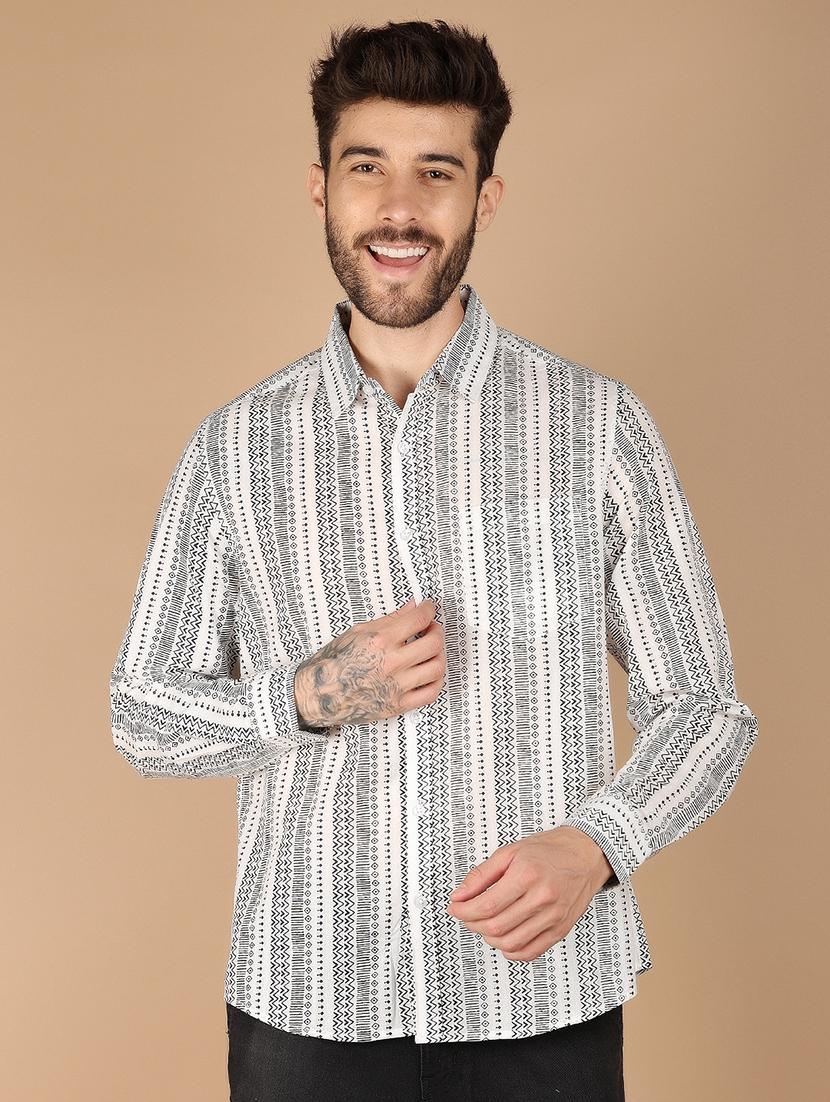 white printed casual shirt - 21178478 - Zoom Image - 0