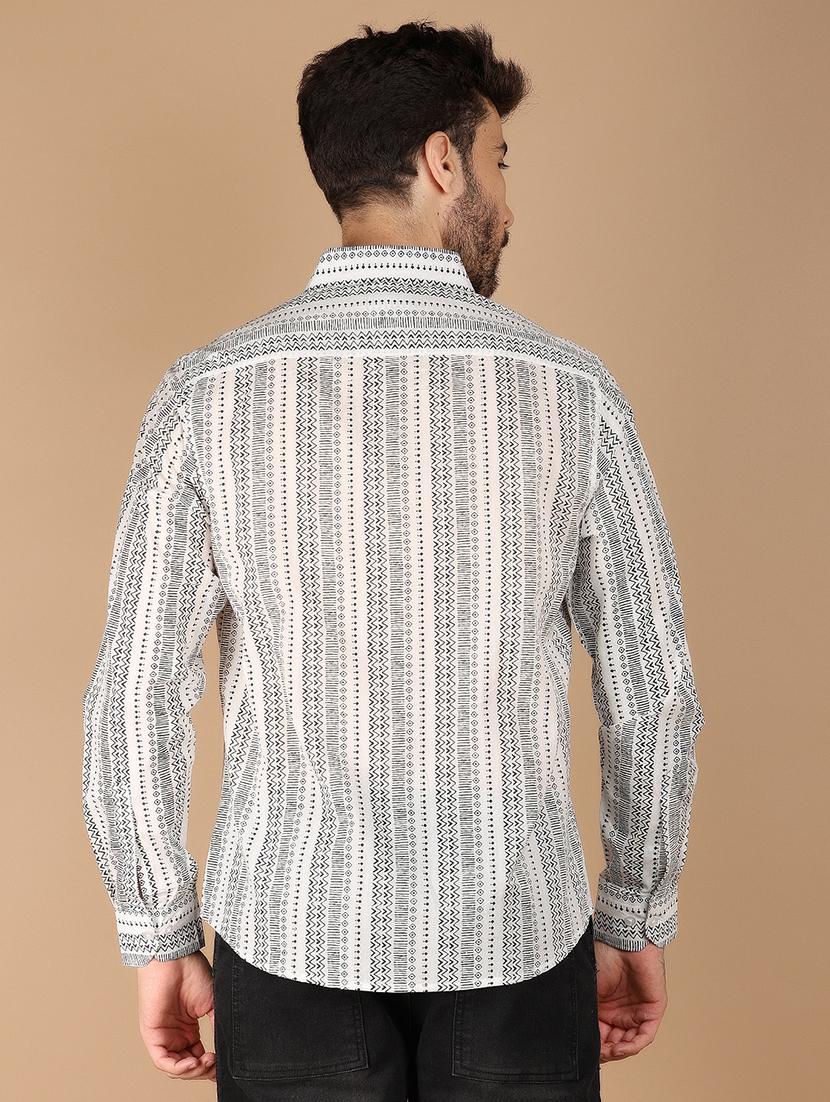 white printed casual shirt - 21178478 - Standard Image - 2