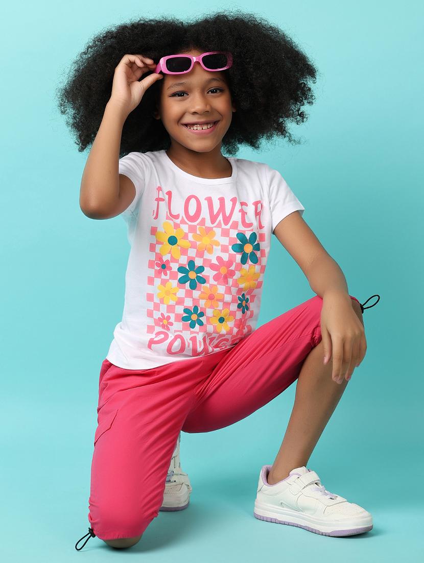 girls white cotton regular tee - 21178504 - Standard Image - 2