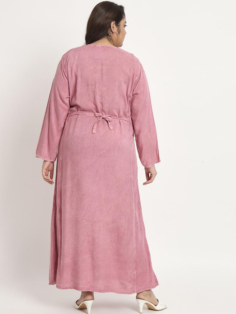 women round neck embroidered plus size maxi dress - 21178748 - Standard Image - 2