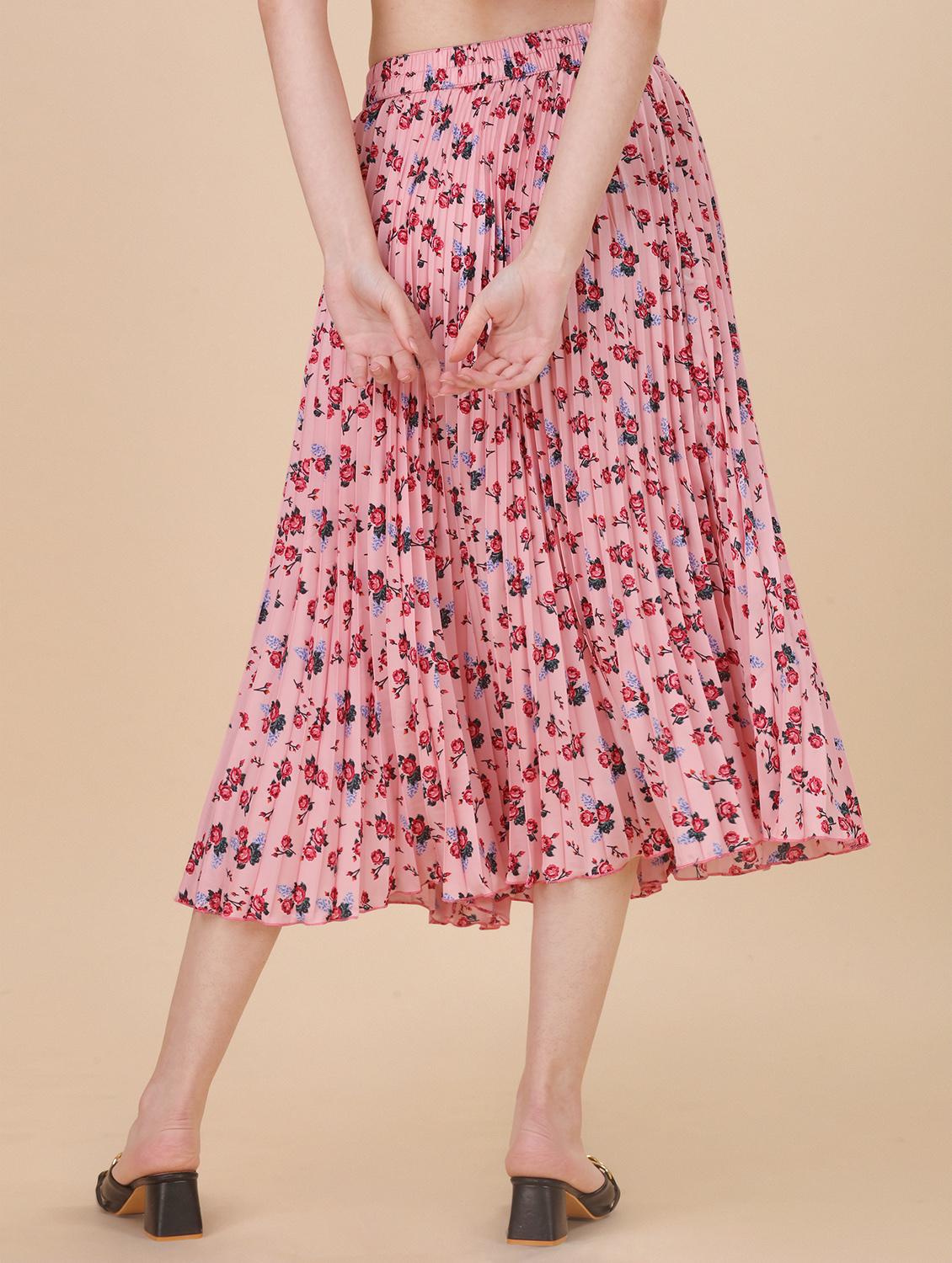 pink polyester a-line skirt - 21178991 - Standard Image - 2