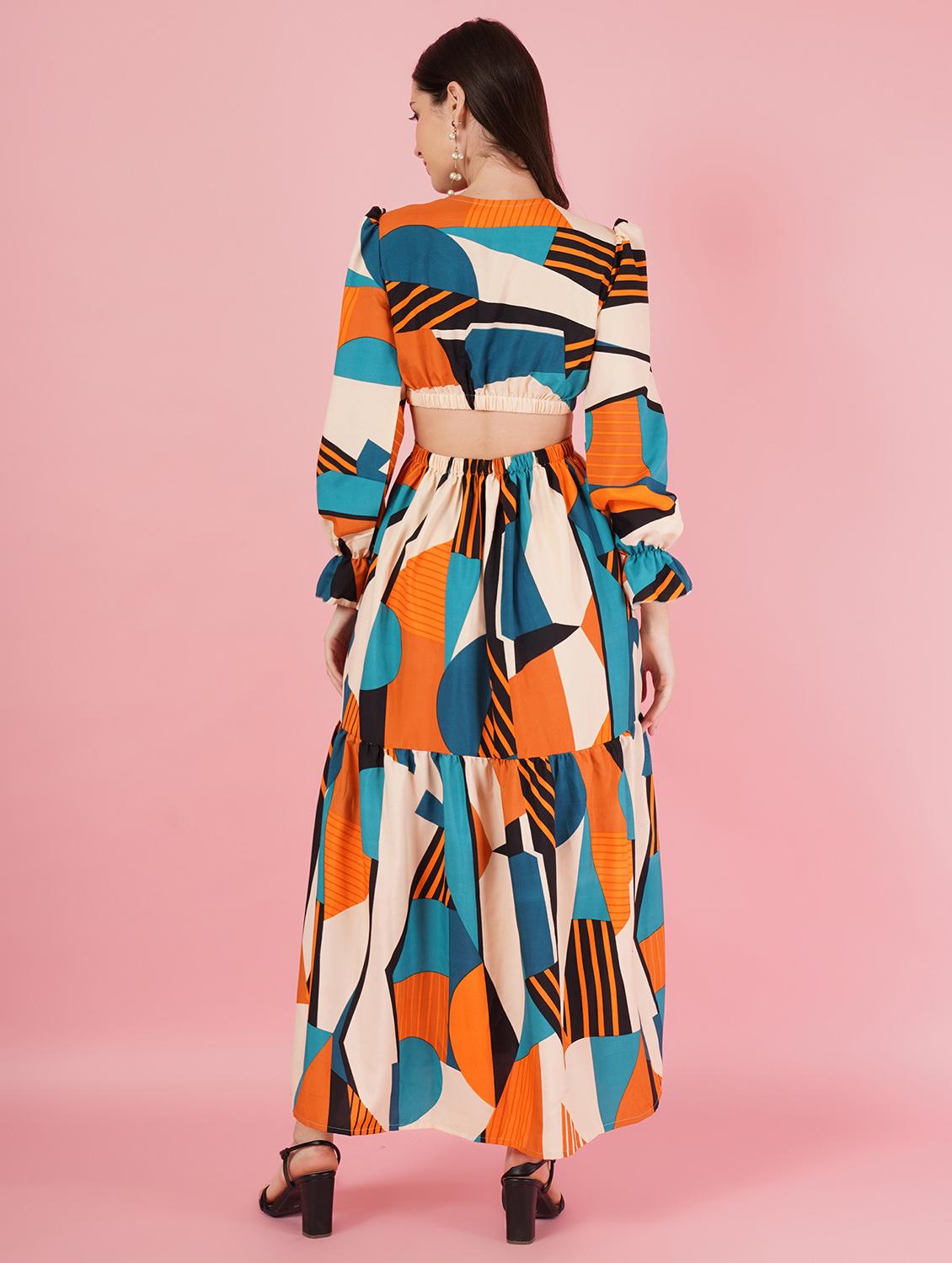 off white polyester fit & flare dress - 21179001 - Standard Image - 2